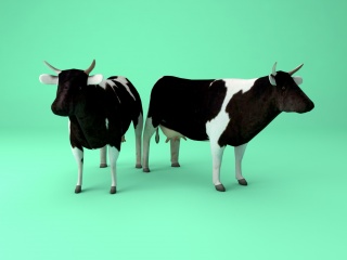 现代奶牛C4D模型