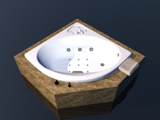 大理石裙边浴缸C4D模型