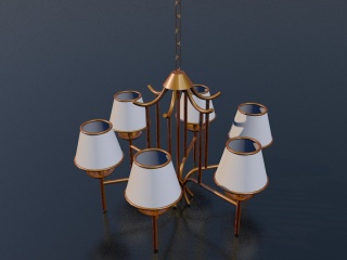 复古蜡烛吊灯C4D模型
