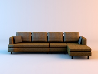 多人沙发C4D模型
