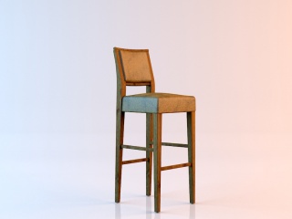 中式舒适高脚椅C4D模型