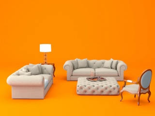 现代简约沙发茶几组合C4D模型
