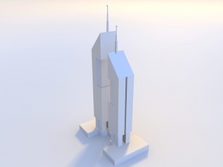 高科技建筑C4D模型