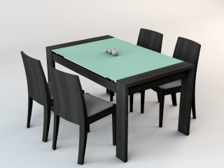 简易餐桌椅C4D模型