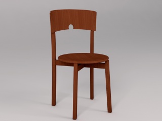 实木圆椅C4D模型