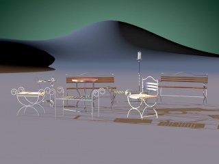 桌椅组合C4D模型