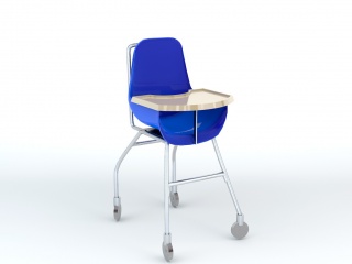 儿童移动餐椅C4D模型