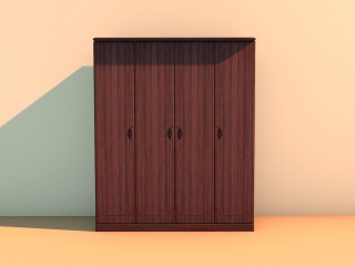 实木衣柜C4D模型