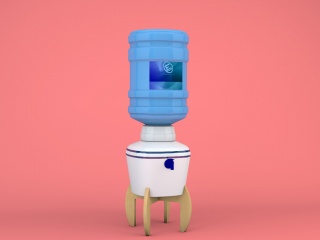 桶装支架饮水机C4D模型