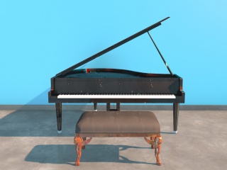 古典钢琴C4D模型