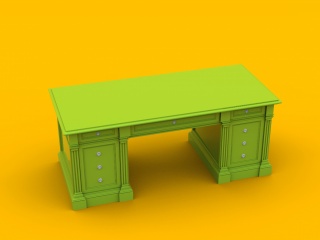 豪华欧式书桌C4D模型
