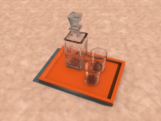玻璃杯组合C4D模型