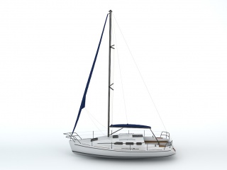 豪华白色游艇C4D模型