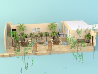 小院景观C4D模型