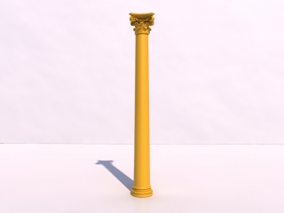 欧式金色柱子C4D模型