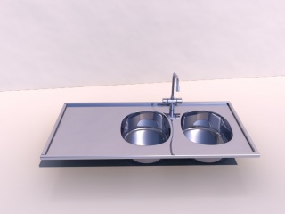 厨房不锈钢水槽C4D模型