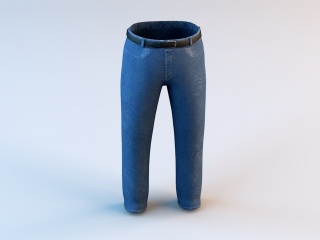 蓝色牛仔裤C4D模型