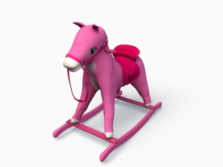 粉色木马玩具C4D模型