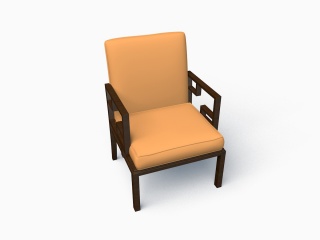 新中式会客椅C4D模型