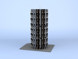 圆形塔楼C4D模型