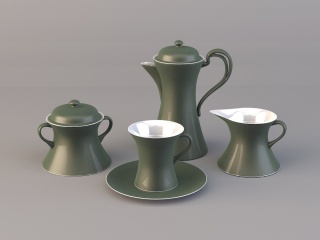 创意茶具C4D模型