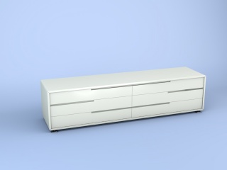 白色电视柜C4D模型