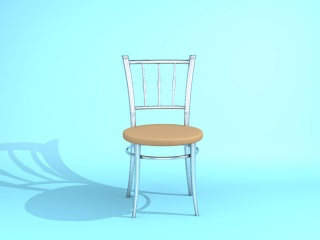 不锈钢普通餐椅C4D模型