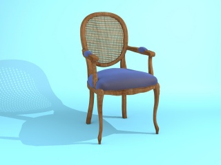 欧式黑木餐椅C4D模型