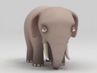 卡通大象C4D模型