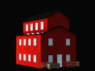 西部世界建筑木头房子C4D模型