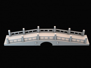 现代园林小品石拱桥C4D模型