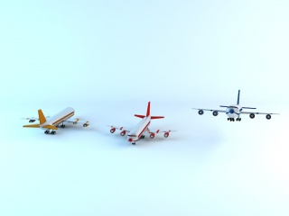 现代航空飞机C4D模型