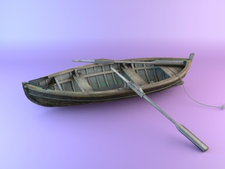 现代小船C4D模型