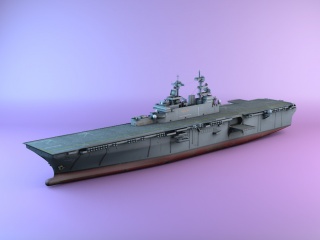现代航海战舰C4D模型