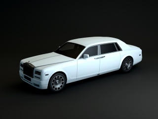 白色小轿车C4D模型