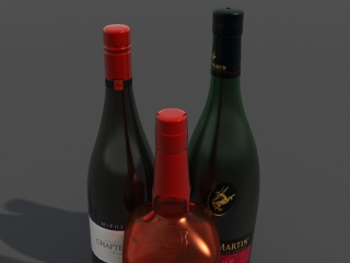 洋酒酒瓶玻璃瓶C4D模型