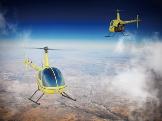 现代航空直升飞机C4D模型