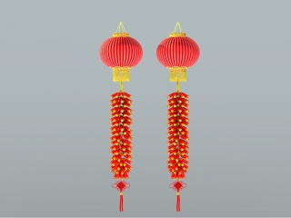 中式喜庆装饰灯笼C4D模型