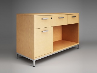 现代办公家具柜子C4D模型
