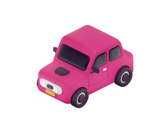 卡通汽车 吉普车 小汽车 玩具车 粉色小车C4D模型