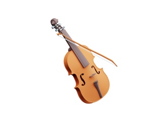 卡通乐器小提琴C4D模型