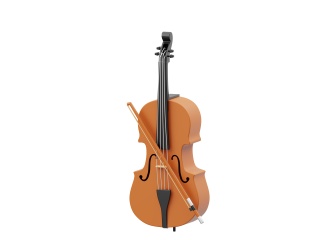 音乐器材小提琴C4D模型