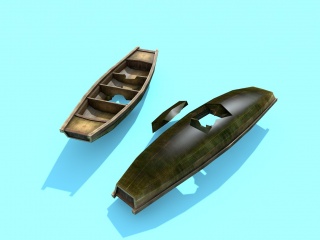 中式渔船古船帆船C4D模型