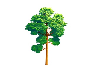卡通植物绿植模型公园树木绿植大树小树树木C4D模型