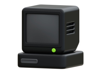 卡通动漫电子产品游戏用品图标摁扭彩色黑白电视机大头式电脑显示器C4D模型