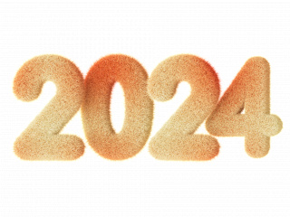 2024新年创意艺术字立体字毛绒字C4D模型