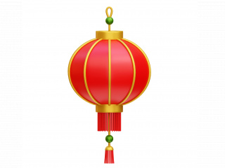 2024新年春节过年喜庆用品图标装饰大红灯笼C4D模型