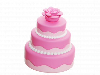 情人节婚礼卡通图标生日蛋糕C4D模型