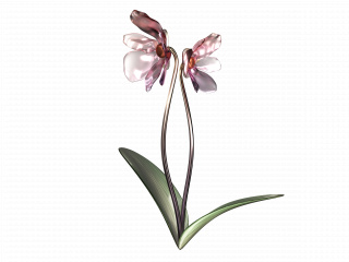 立体粉色金属质感炫彩花卉C4D模型