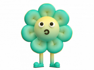 立体拟人花朵怪物C4D模型